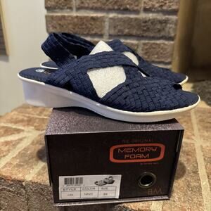 New Bernie Mev KIRA Wedge Sandals Navy Blue EU 39 US‎ 8